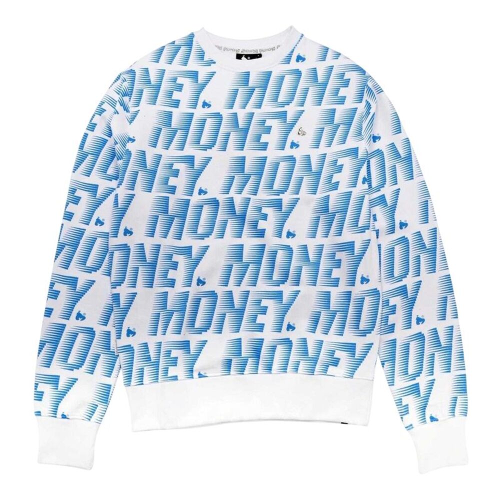 Money Unisex Adult Zoom Ape Cotton Crew Neck Sweatshirt / Blue